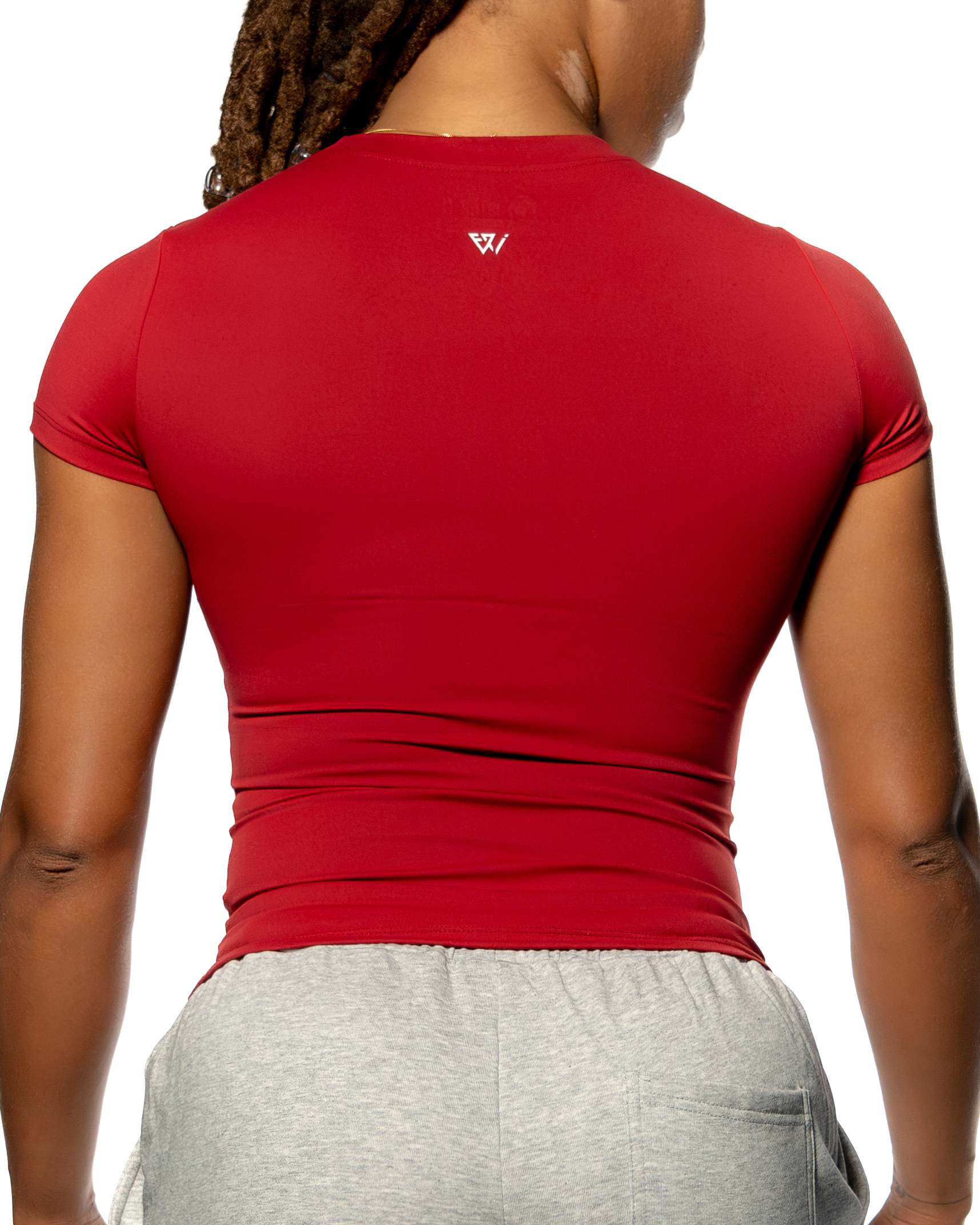 Haut-de-gym-femme-rouge-Cluny-3- Tee-shirt sport femme Cluny